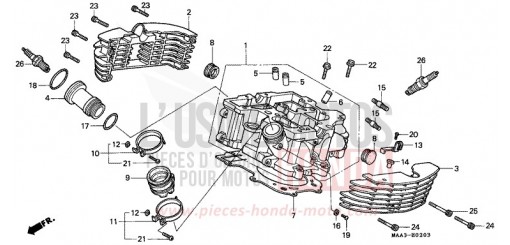 TESTATA CILINDRO (POSTERIORE) (VT1100CV/CW/C2) VT1100C2W di 1998